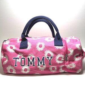 Tommy Hilfiger Pink Daisy Print Duffle Bag Mini Weekend Carryon Y2K Barbiecore